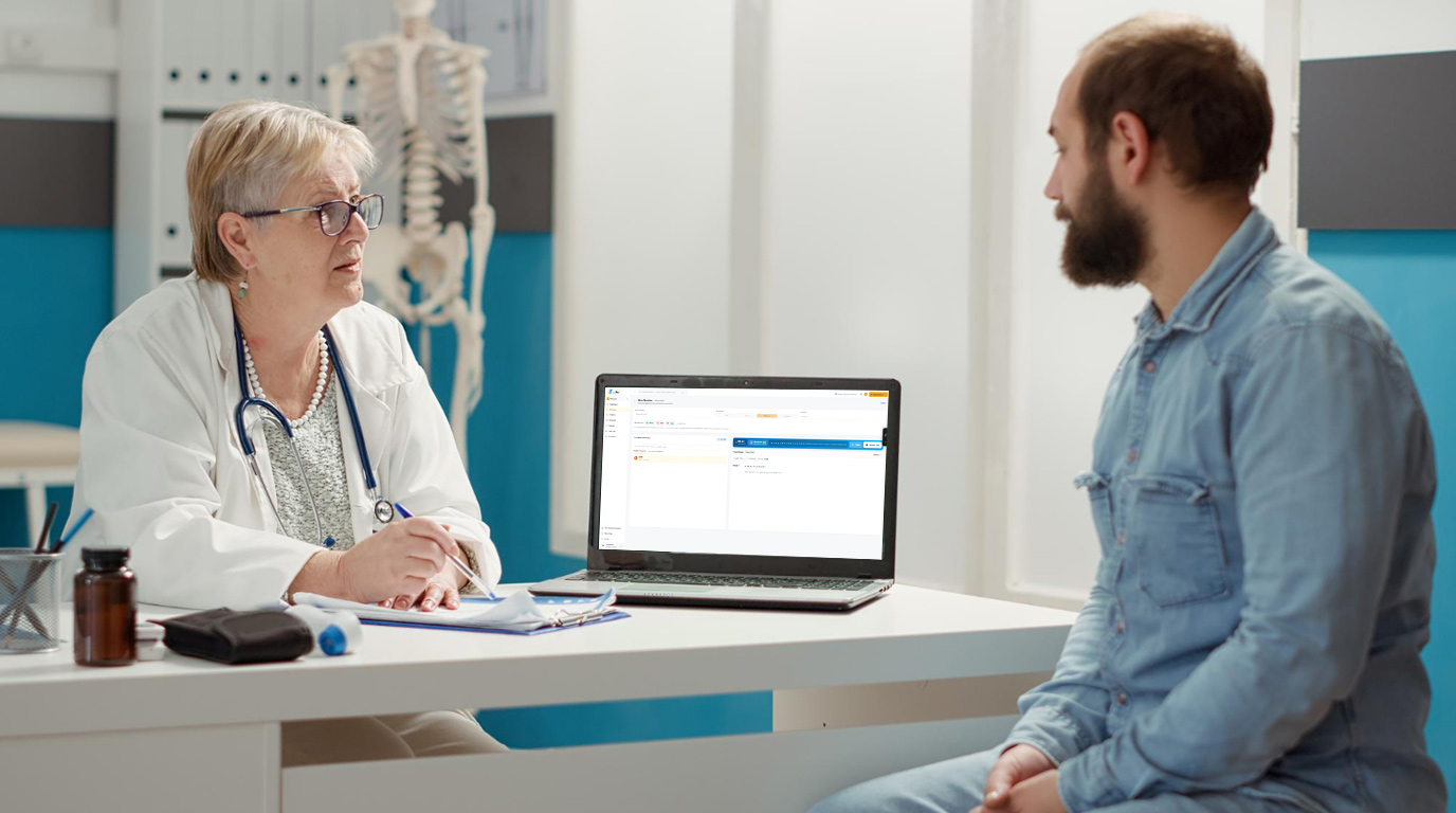 Family physician consulting with a patient